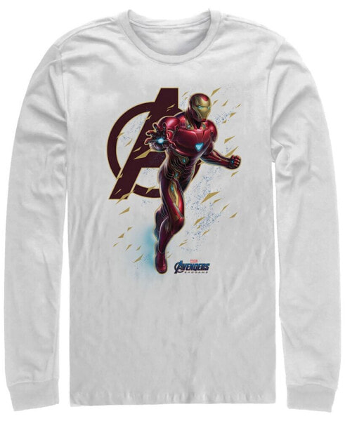 Marvel Men's Avengers Endgame Iron Man Geometric Particles, Long Sleeve T-shirt