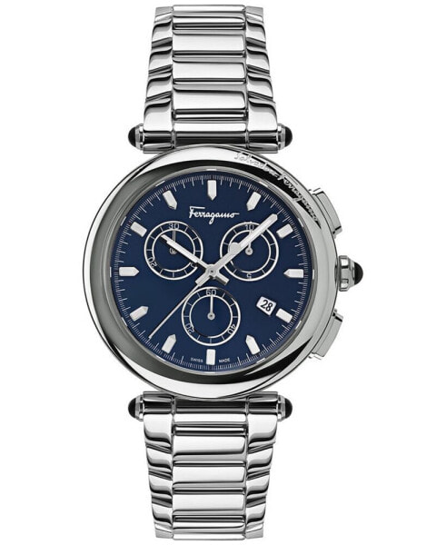 Salvatore Men's Swiss Chronograph Idillio Stainless Steel Bracelet Watch 42mm