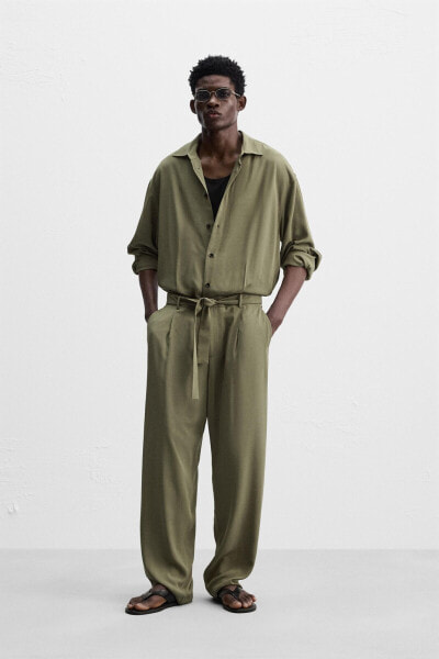 BELTED VISCOSE JUMPSUIT