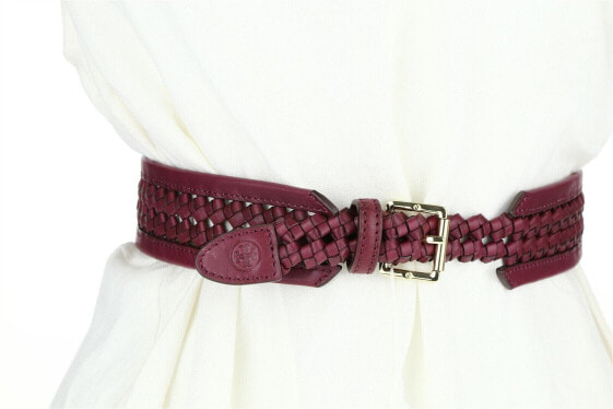 Tory Burch Woven Women's Leather Belt in Cabernet Sz M $195