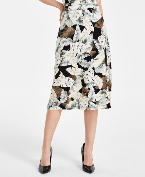 Women's Printed Flared Midi Skirt