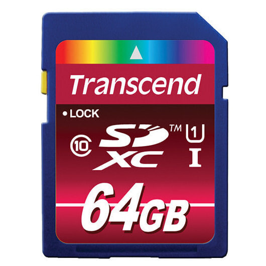 Transcend SD Card SDXC/SDHC Class 10 UHS-I 600x 64GB - 64 GB - SDXC - Class 10 - MLC - 90 MB/s - Class 1 (U1)