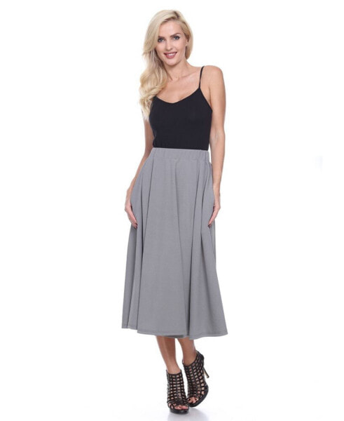 Flared Midi Skirt with Pockets