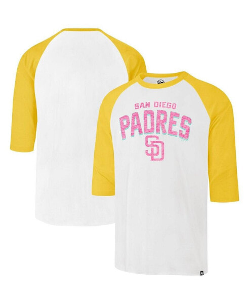 Men's Cream Distressed San Diego Padres City Connect Crescent Franklin Raglan Three-Quarter Sleeve T-shirt