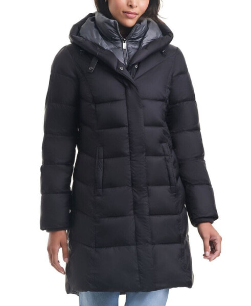 Women's Bibbed Hooded Puffer Coat