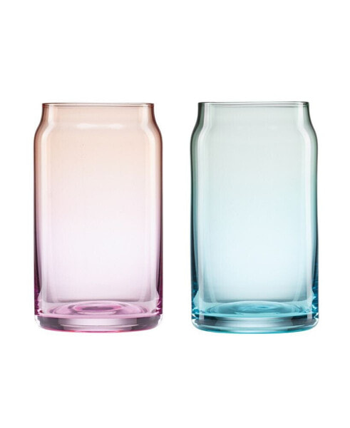 Colorful Ombre Beer Can Glasses, Set of 2