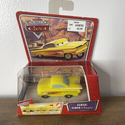 DISNEY Pixar The World Of Cars RAMONE PULLBAX MOTOR Yellow