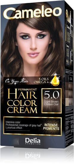 Краска для волос Delia Cameleo HCC Farba permanentna Omega+ nr 5.0 Light Brown 1op.