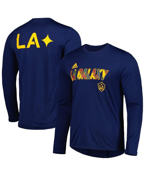 Men's Navy LA Galaxy Jersey Hook AEROREADY Long Sleeve T-shirt