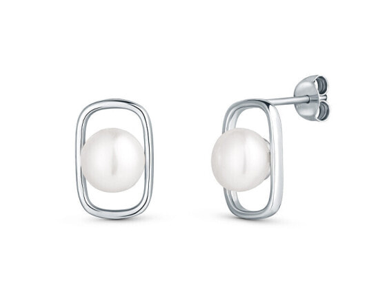 Fine silver earrings with real pearl JL0829