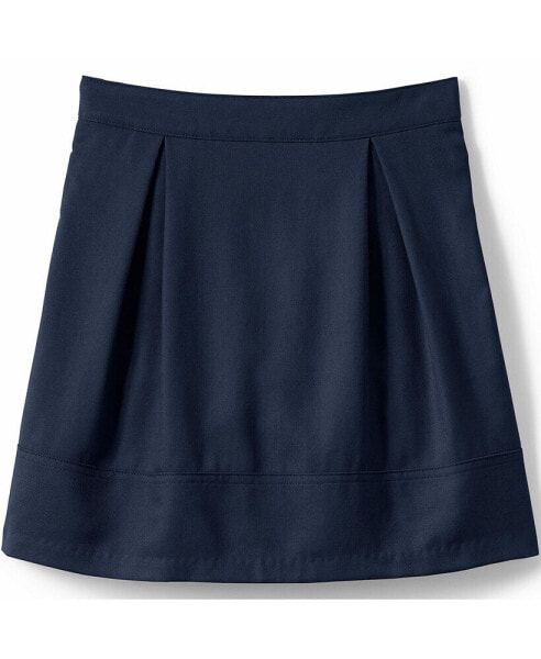 Little Girls School Uniform Solid Pleated Skort Top of Knee