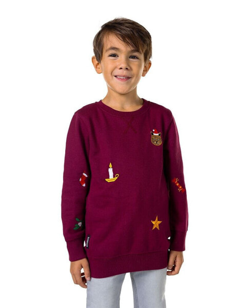 Toddler and Little Boys X-Mas Icons Fleece Sweater