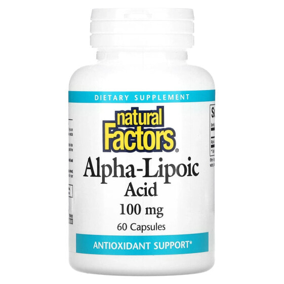 Natural Factors, Альфа-липоевая кислота, 100 мг, 60 капсул