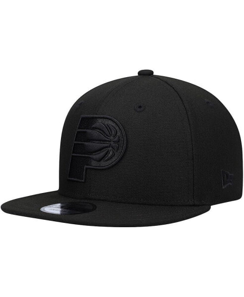 Men's Indiana Pacers Black On Black 9Fifty Snapback Hat