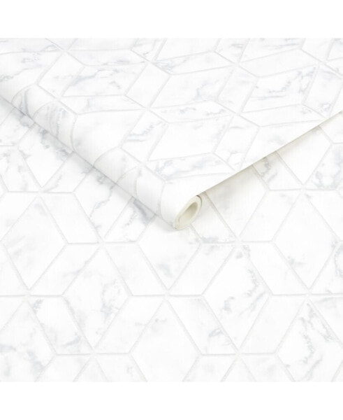 Marble Geo Peel and Stick Wallpaper, 216" x 20.5"