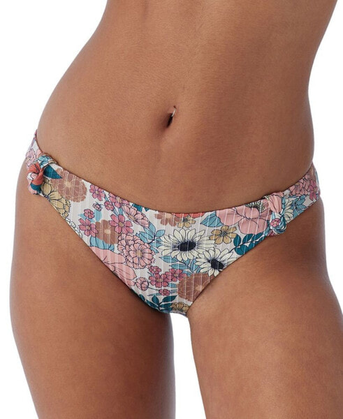 Juniors' Tenley Floral-Print Alamitos Knotted Bikini Bottoms