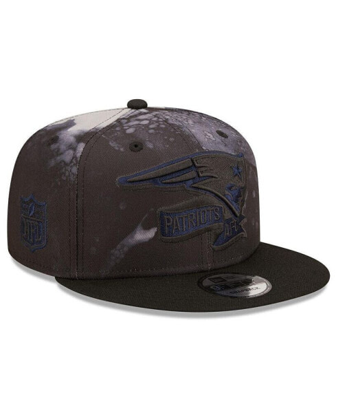 Бейсболка New Era Мужская черная New England Patriots Ink Dye 2022 Sideline 9FIFTY Snapback Hat