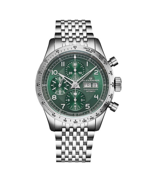 Men's Megalos Silver-tone Stainless Steel , Green Dial , 51mm Round Watch