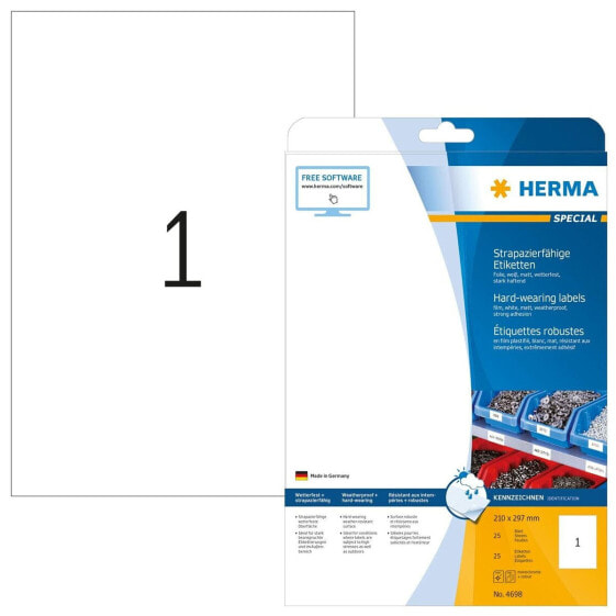 Labels Herma 25 Units White Polyester PVC Plastic (Refurbished B)