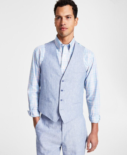 Men's Slim-Fit Linen Suit Vest, Created for Macy's