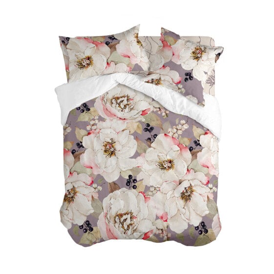 Nordic cover HappyFriday White Peonies Multicolour 240 x 220 cm