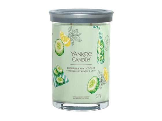 Ароматическая свеча Yankee Candle YC SIGNATURE LARGE TUMBLER Охлаждающий огурец и мята