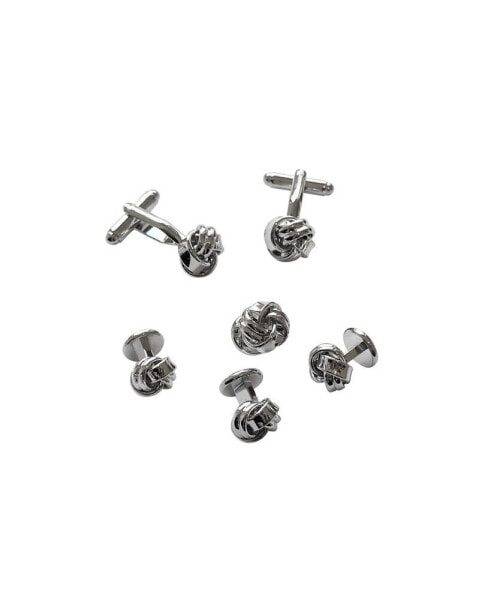 Classic Smooth & Ridge Knot Cufflinks and Tuxedo Studs