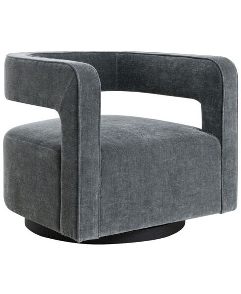 Lunar 28" Stain-Resistant Fabric Swivel Chair