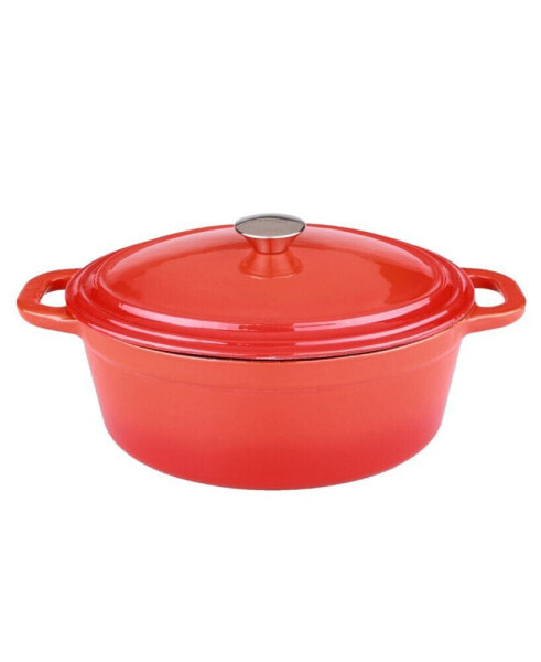 Neo Red 8 Qt. Oval Cast Iron Casserole