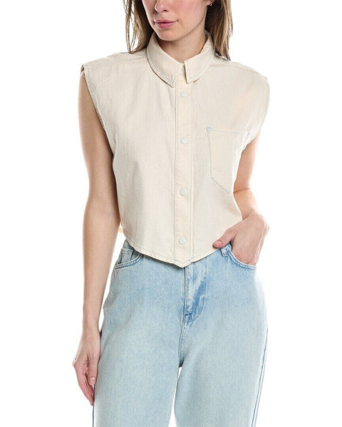 Triarchy Ms. Hart Shirt Petal Hem Crop Shirt Women's White L