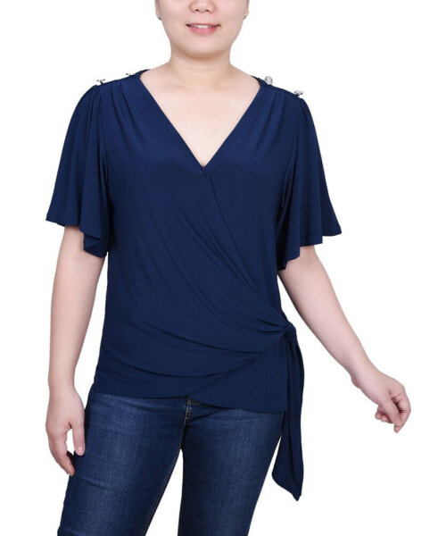 Women's Short Sleeve Wrap Top