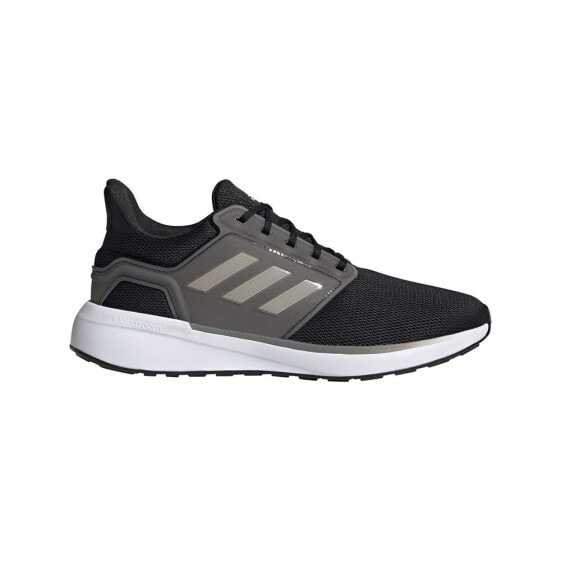 Мужские кроссовки спортивные для бега черные текстильные низкие Adidas EQ19 Run