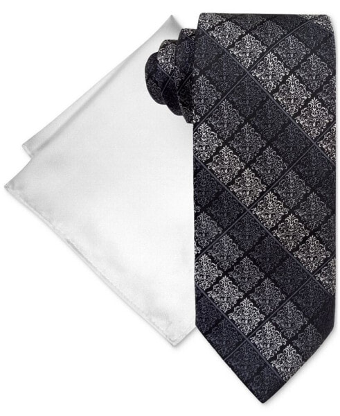 Men's Stripe Tie & Pocket Square Set