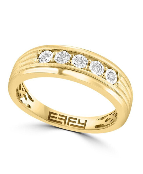 EFFY® Men's Diamond Ring (1/6 ct. t.w.) in Sterling Silver (Also available 14k Gold-Plated Sterling Silver)