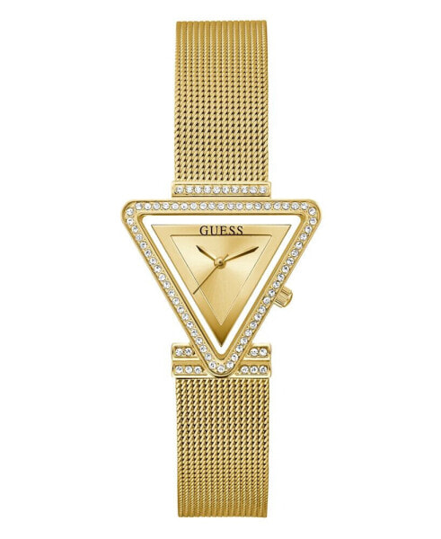 Women's Gold-Tone Glitz Stainless Steel, Mesh Bracelet Watch, 34mm