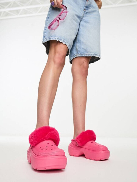  Crocs Stomp lined clogs in hyper pink