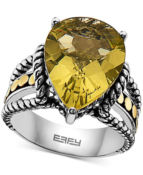 EFFY® Lemon Quartz Statement Ring (6-5/8 ct. t.w.) in Sterling Silver and 18k Gold