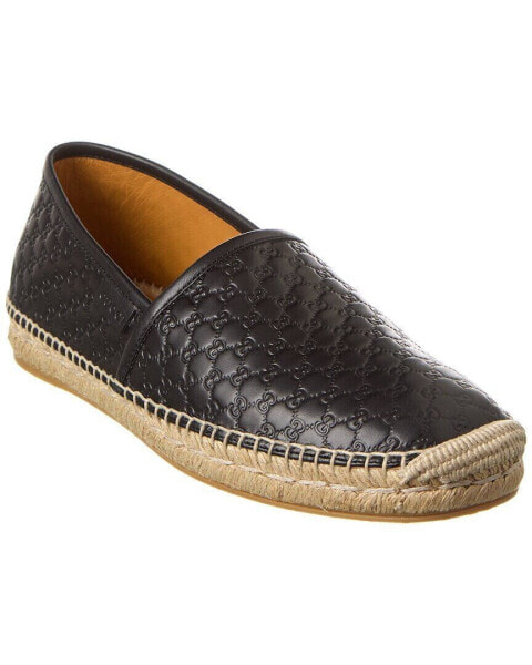 Gucci Microguccissima Leather Espadrille Men's Black 7.5