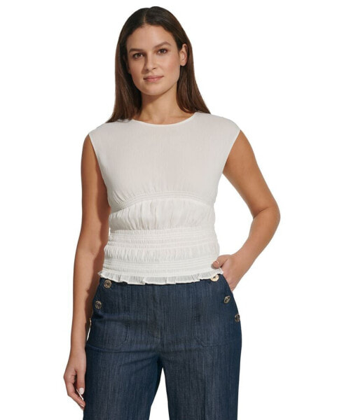 Women's Smocked Cap-Sleeve Top