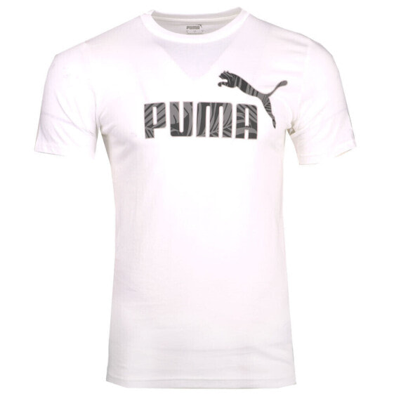 Puma Tropics No. 1 Crew Neck Short Sleeve T-Shirt Mens White Casual Tops 6745070