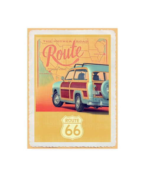 Edward M. Fieldin Route 66 Vintage Travel Canvas Art - 36.5" x 48"