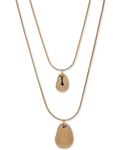 Gold-Tone Pebble 32" Layered Pendant Necklace