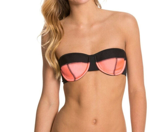 Hurley HU54114 Good Sport Underwire Bandeau Bra Bikini Top Swimwear Size M