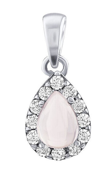 BRISA Silver Pendant with Genuine Rose Gold and Brilliance Zirconia JJJ1141PRO