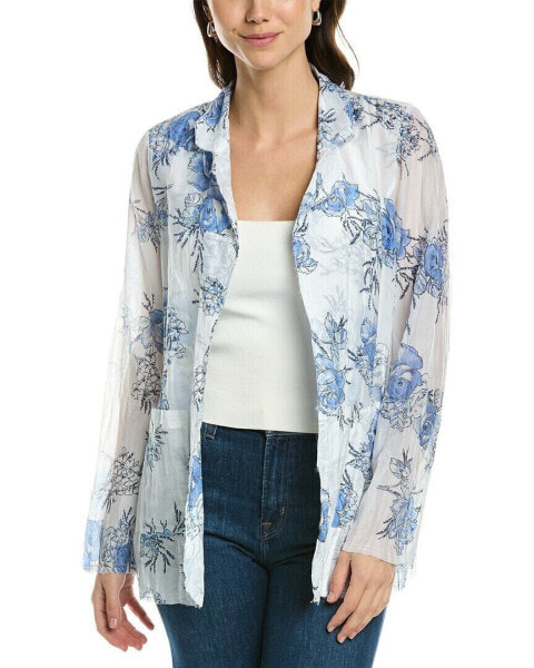 Куртка женская Go By GoSilk Go Crinkle Cut Silk-Blend, белая, размер XS