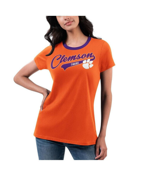 Women's Orange Clemson Tigers Recruit Ringer T-shirt