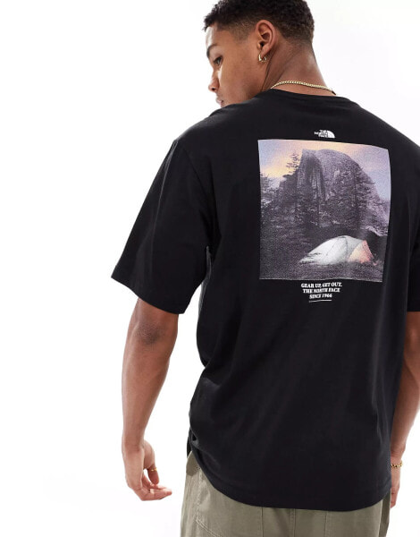 The North Face Camping retro back graphic t-shirt in black Exclusive at ASOS