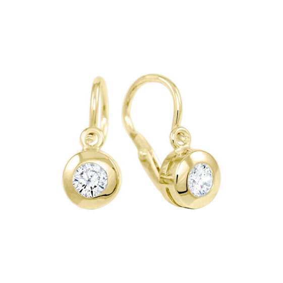 Delicate children´s earrings in yellow gold with crystal 236 001 01080