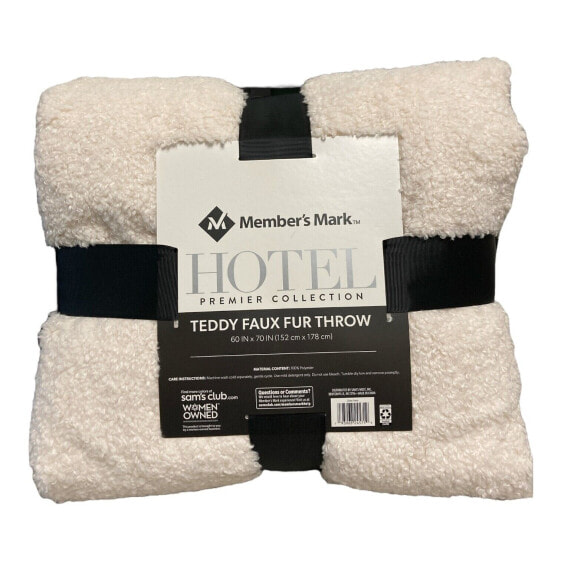 Member's Mark Hotel Premier Collection Teddy Faux Fur Throw 60" x 70" (Ivory)