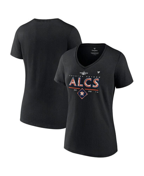 Women's Black Houston Astros 2022 Division Series Winner Locker Room V-neck T-shirt